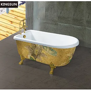 K-8733G China Big Supplier Indoor Elegant Half Round Bath-tub Acryl Bath Tubes