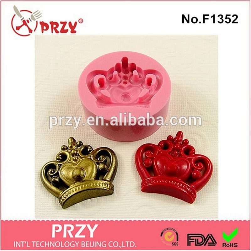 Eco-friendly fondant mini crown polymer clay silicone cake mold