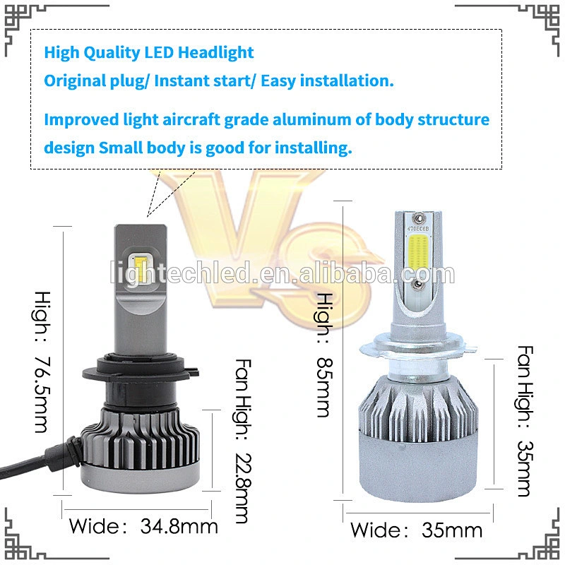 GT5 6000LM car led headlight canbus 60W 12v 24v led headlight 6000k H1 H3 H13 HB3 HB4 9004 9007 h7 led light headlight h11 LED