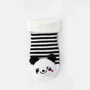 Oem Custom 3d cartoon pattern newborn cotton ankle socks non slip infant rubber sole toddler Socks baby cute kids
