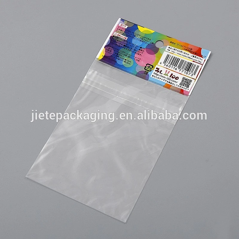 Customized transparent plastic HDPE PE bag with adhesive tape