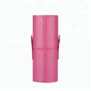 Rose Red 12pcs Makeup Brush Set With Roller Bag