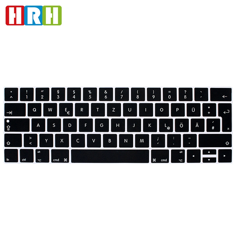 Ultra Slim Color Silicone keyboard german keyboard Protector for Macbook Pro Touch Bar European Version