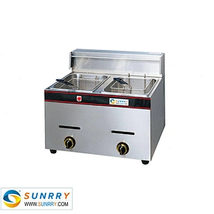 2018 Quality 2 Tanks 2 Baskets Gas Deep Fryer 5.5 Liters Per Tank Fryers Price (SY-TF5B-1 SUNRRY)