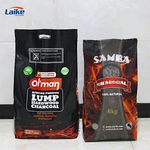 Paraguay grill charcoal bag 5kg 10kg ,pp woven packaging bag for charcoal