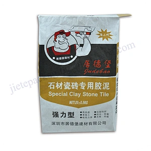 20kg block bottom stand up white kraft paper cement bag for dry mortar,tile adhesive,gypsum powder