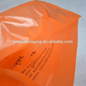 hot sale custom logo orange pe garment plastic packaging bag