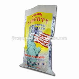 100% new polypropylene transparent pp woven bag with color printing for packing rice long grain