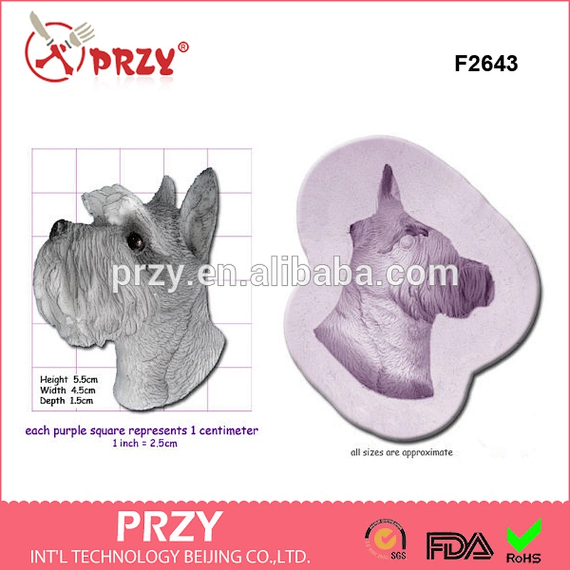 F2643 DOG HEAD Soap Silicone Rubber Mould dog decorative soap molds