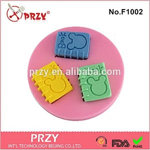 hotsale book shaped silicone fondant mold