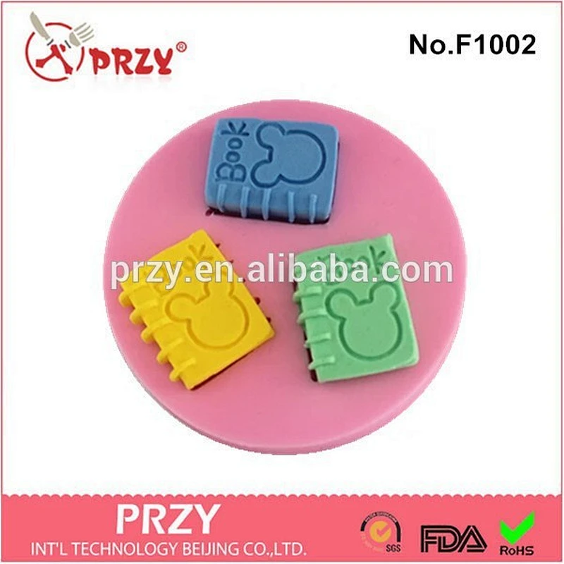 hotsale book shaped silicone fondant mold