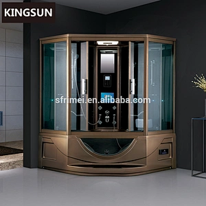 Sauna Bath Indoor Steam Shower Room With Whirlpool Bathtub For 2 Person