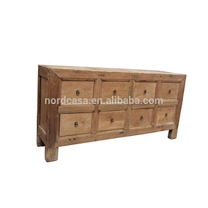 china antique provincial reclaimed wood storage cabinet with 10 drawers