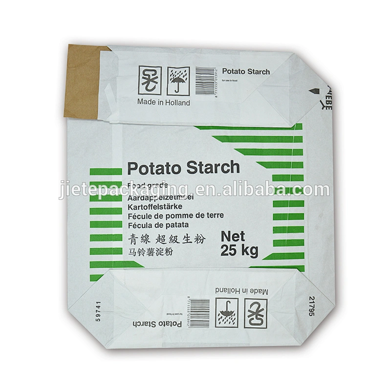 10kg 25kg flour, potato starch pack paper bag