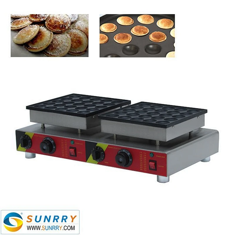 Commercial electric double plate poffertjes grill machine for 25+25 pcs mini poffertjes(SUNRRY SY-WM47B)