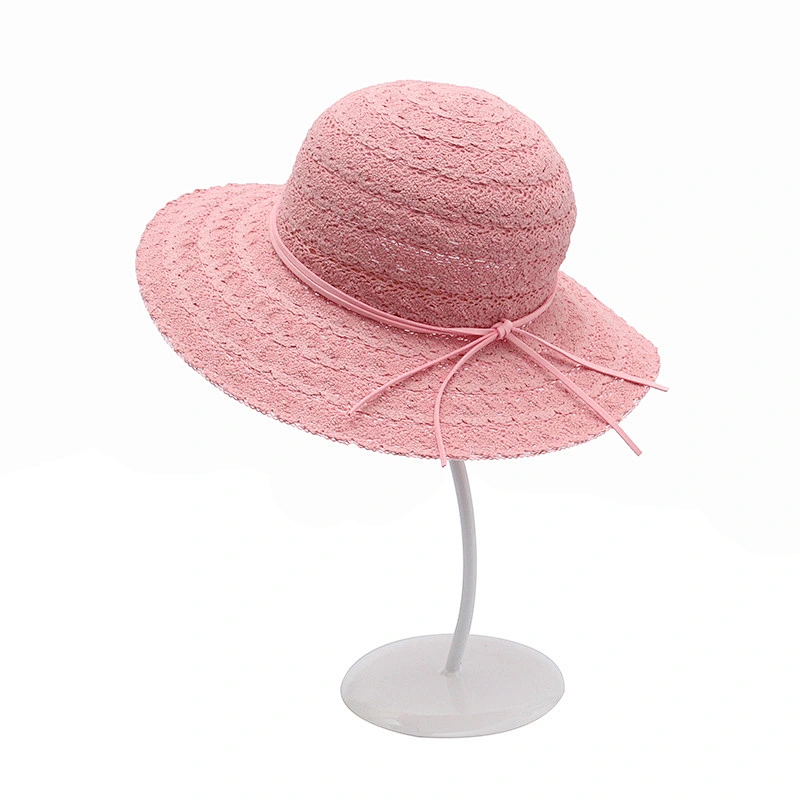Promotional floppy wide brim summer sun shade women craft wholesale beach paper straw hats