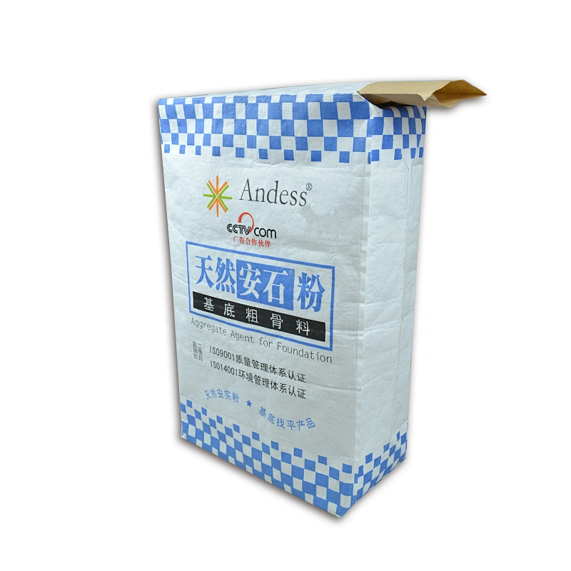 20kg 25kgkraft paper block bottom valve bag for packing putty, mortar, glue, cement packaging bag
