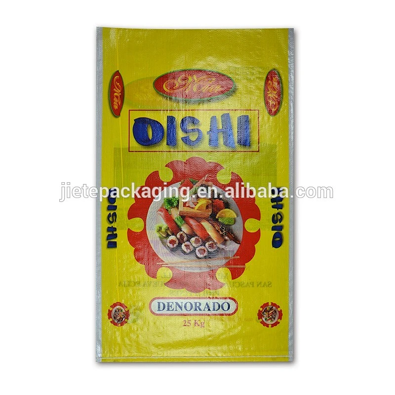 plastic PP woven flower seed, fertilizer, feed, basmati rice, grain bag 25kg with lamination