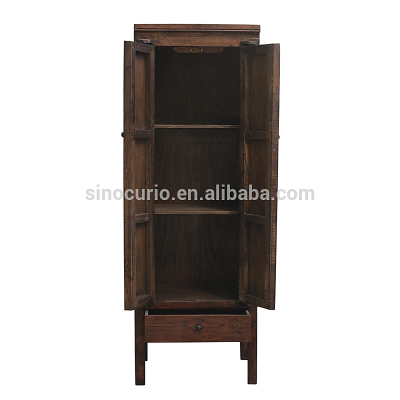 Antique living room furniture solid wood brown color wardrobe closet
