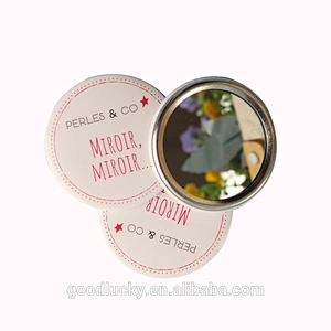Promotional gifts round mini makeup glass mirror with OEM logo