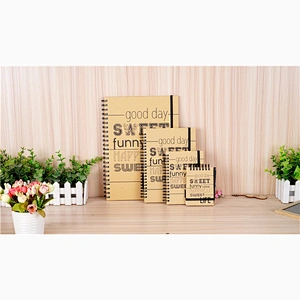 China Suppliers craft paper cover diary books A4 Coil Spiral notebook hand book