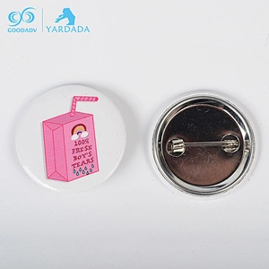 High standard tinplate button pin badge,tinplate round button badge