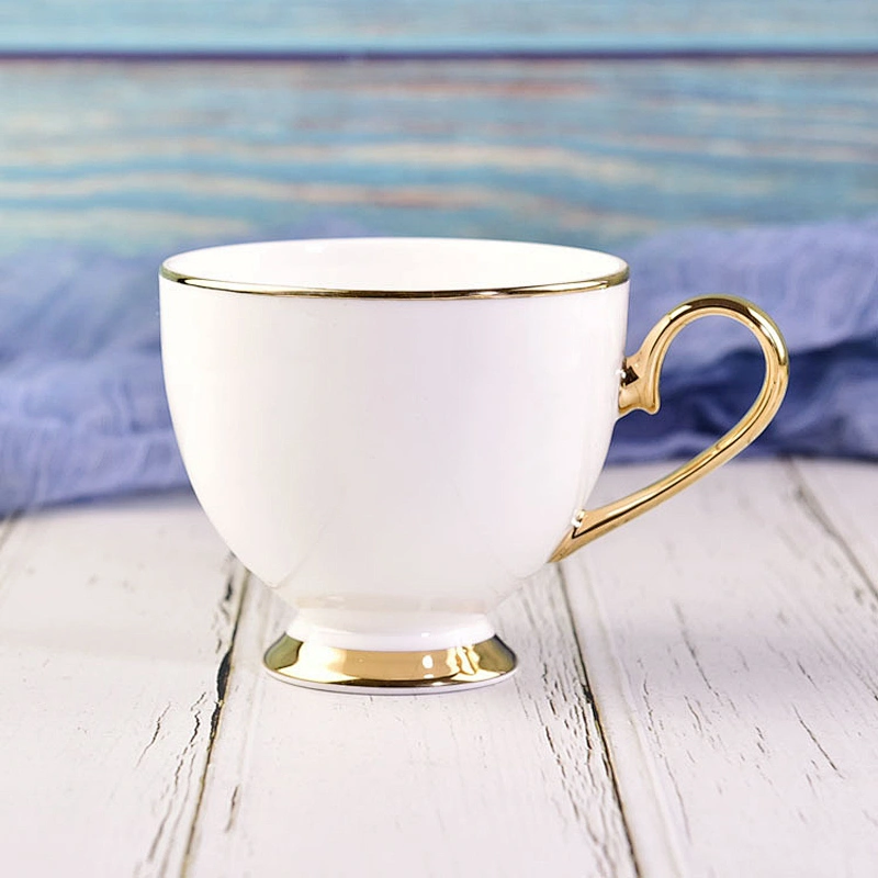 Wholesale in-Stock Ceramic Coffee Set Porcelain Coffee Cup and Saucer Customized Logo Teaware for Office Use