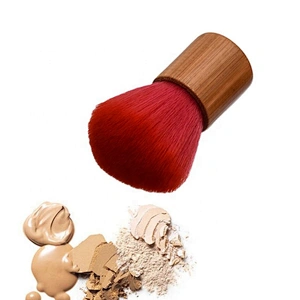 Professional Bamboo Handle Red Hair Makeup Brush Blending Cosmetic Kabuki Brush Foundation Blush Powder Brushes Tools