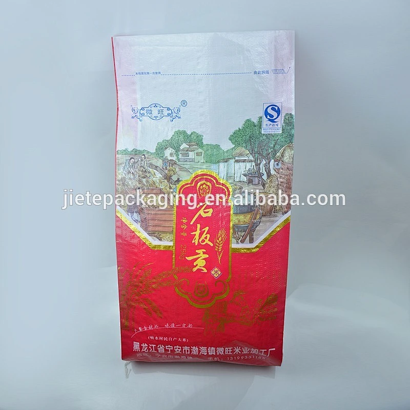 Plastic material accept custom order transparent pp woven rice bag 25kg