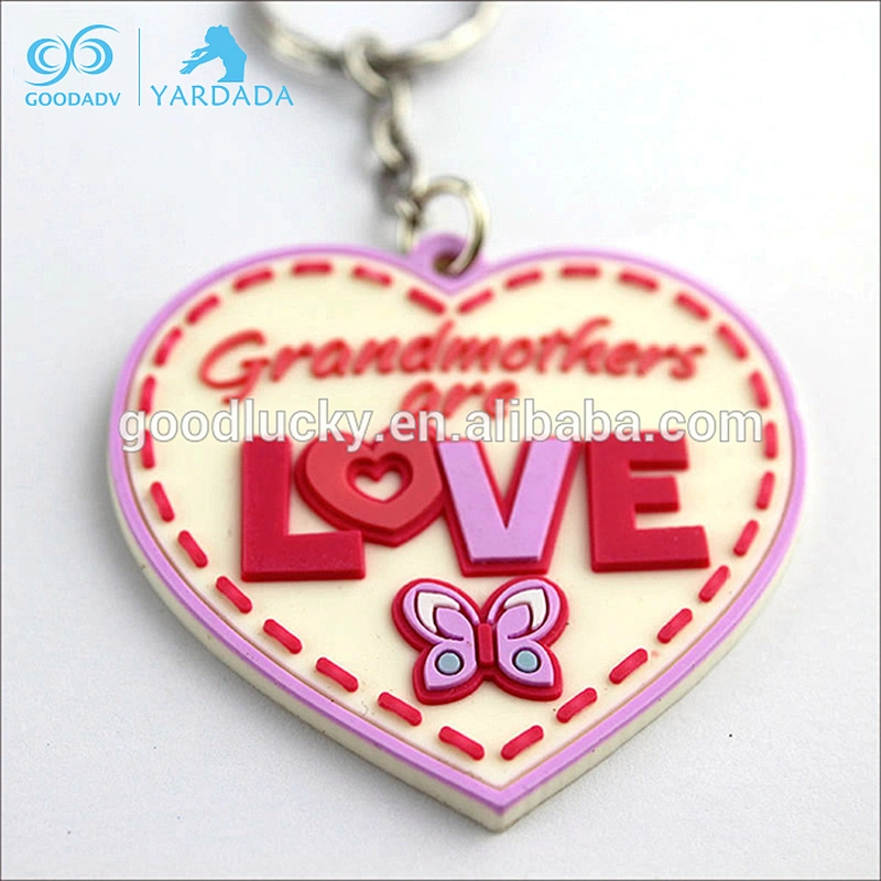 Factory oem custom 2D/3D injection soft pvc rubber keychain