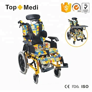 Pediatric reclining elevating footrest children manual wheelchair for cerebral palsy kids
