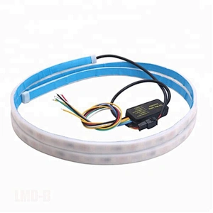 RGB flowing Flexible LED strip DRL Rear Trunk Tail gate Light Brake turn Signal Reverse Warning Flash for 12V Cars