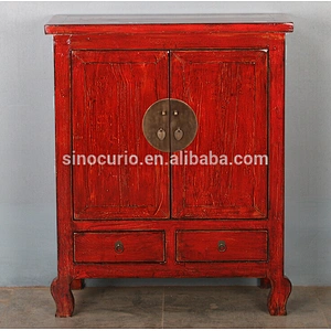 chinese antique style wooden painted storage cabinet design