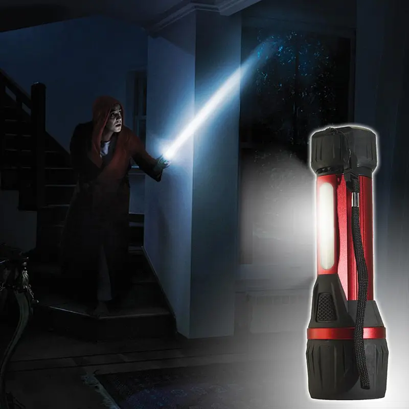 2D BATTERY ALUMINIUM 1W LED +3W COB MAGNETIC FLASHLIGHT 2018 HOT SALE 170 LUMENS