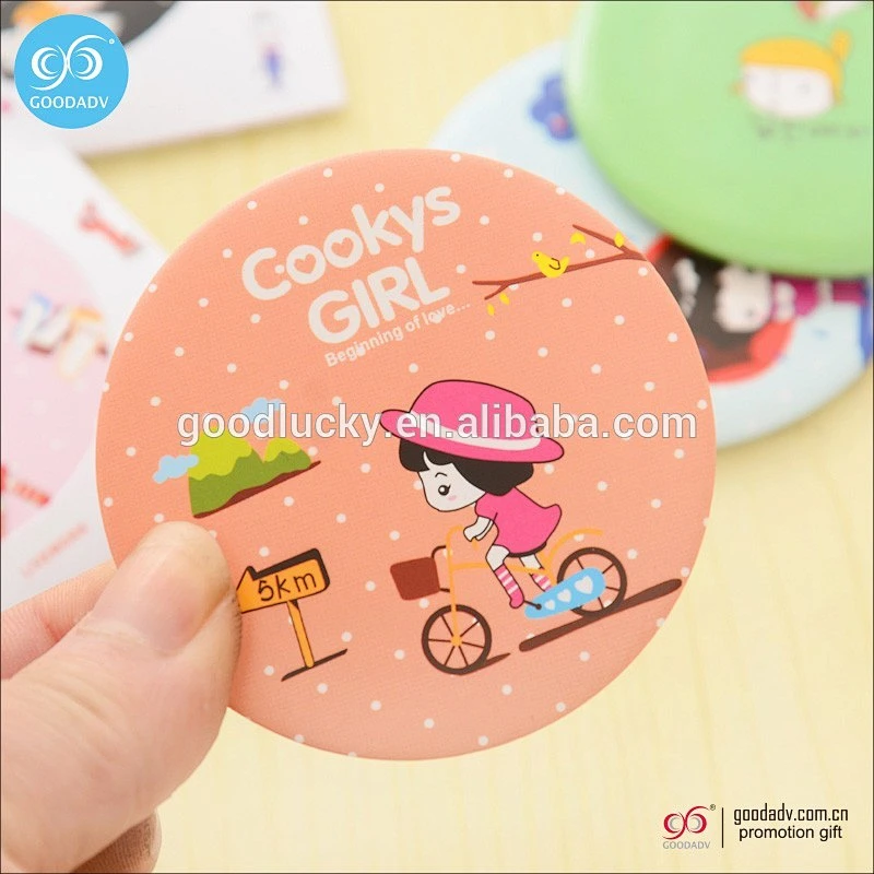 Wholesale souvenir gifts custom logo round pocket cheap mirror