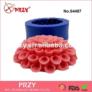 S4487 dahlia flower mold for soap,3D dahlia silicone mold for sale