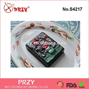 S4217 PRZY Dark Sunflowers Soap Mold Bar in Metallic Colors Silicone Handmade Soap Mold