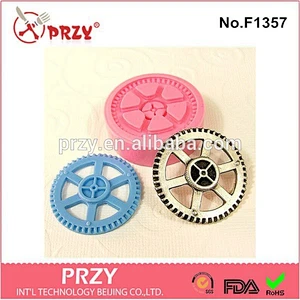 Eco-friendly fondant Steampunk Gear Cabochon polymer clay silicone cake mold