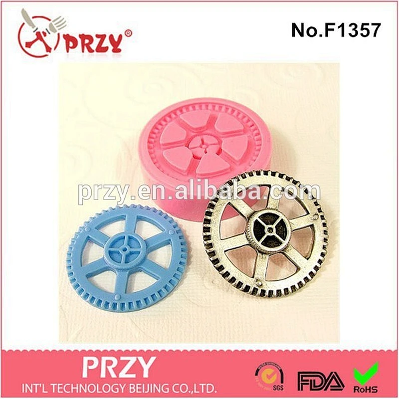 Eco-friendly fondant Steampunk Gear Cabochon polymer clay silicone cake mold