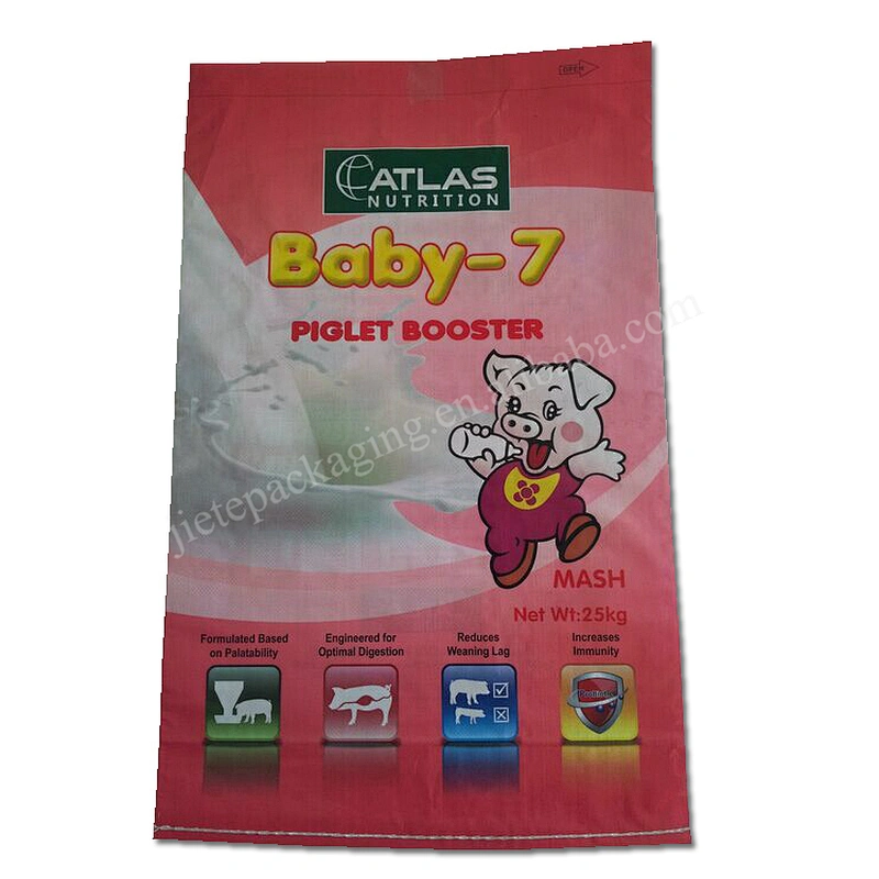 Customized bopp laminated plastic woven animal baby feed packaging bags 25kg
