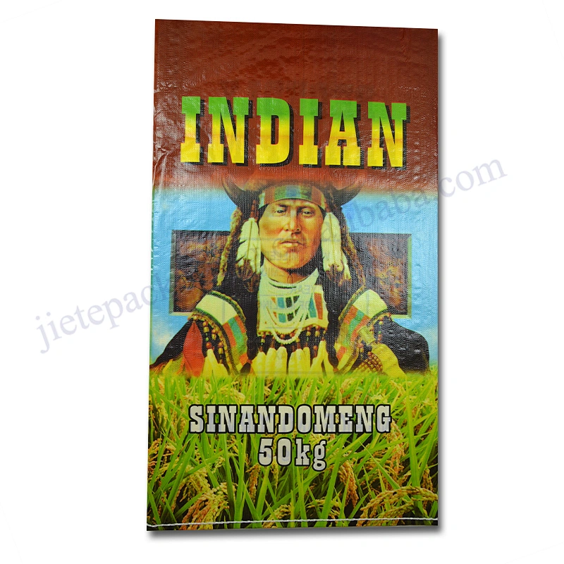 Attractive price 50kg design printing pp woven rice bag for grain,bean,feed,wheat
