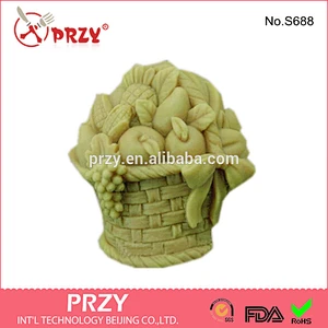 S688 PRZY PRZY Fruit basket handmade soap molds / silicone soap modelling mold