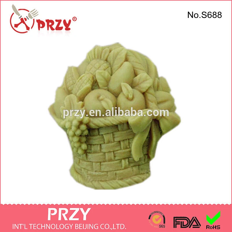S688 PRZY PRZY Fruit basket handmade soap molds / silicone soap modelling mold