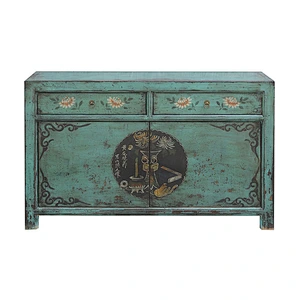 beijing chinese oriental old vintage lacquered distessed buffet sideboard living room furniture