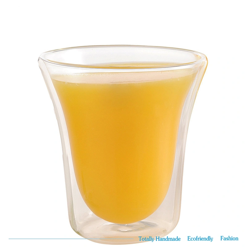 Guangzhou manufactory best selling products flashlight shape double wall tea glass beer cup for bar
