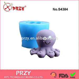 S4384 Chocolate mold 3D cartoon octopus DIY Handmade soap mold silicone mold