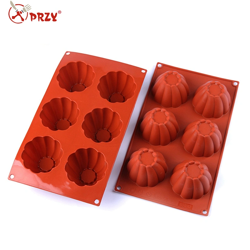 6 cavity flower shape silicone mold cake mold mousse pudding mold