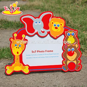 Wholesale household lovely animals shape wooden photo frame for children W09A039
