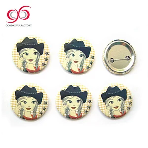 Wholesale price custom printing round name badge with safe pin badge clip pin
