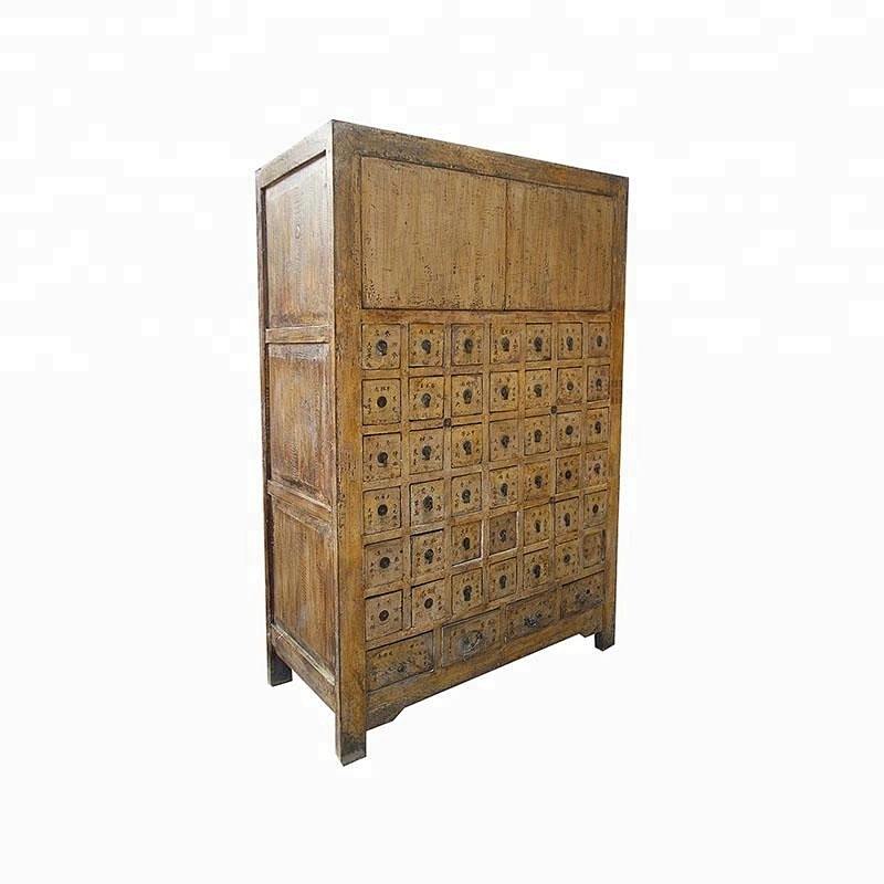 antique chinese solid wood pine medicine cabinet, furniture for stores